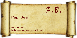 Pap Bea névjegykártya