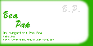 bea pap business card